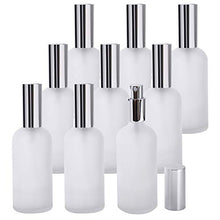 Load image into Gallery viewer, Bekith 9 Pack 3oz Glass Spray Bottles with Fine Mist Sprayer &amp; Pump Spray Cap, Refillable &amp; Reusable Frosted Clear Empty Bottles for Essential Oils, Perfumes, Body Sparys
