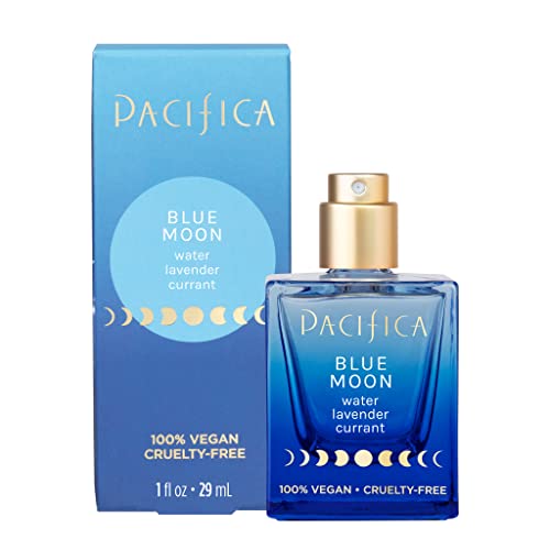 Pacifica Beauty | Blue Moon Spray Perfume | Water, Lavender, Currant Notes | Natural + Essential Oils | Clean Fragrance | Vegan + Cruelty Free