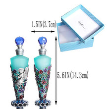 Load image into Gallery viewer, Waltz&amp;F Jeweled Slim Vintage Perfume Bottle Empty Refillable Essential Oil Bottle Frosted Glass Bottle25ml (angel2)
