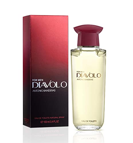 Antonio Banderas Perfumes - Diavolo - Eau de Toilette Spray for Men, Woody Leather Fragrance - 3.4 Fl Oz