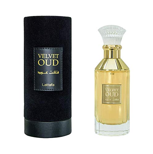 Lattafa Velvet Oud Oriental Arabian Eau de Parfum 100 ml, Soft Wood, Oud Fragrance for men