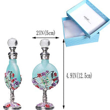 Load image into Gallery viewer, Waltz&amp;F Vintage Jeweled Stemmed Perfume Bottle Empty Refillable Essential Oil Bottle10ml (butterfly)
