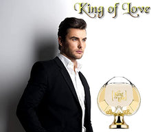 Load image into Gallery viewer, King of Love Eau de Toilette For Men- Natural Sweet Body Scent in Heart Shaped Bottle Spray- Best Fruity Fragrance With Hints of Leather, Amber &amp; Sandalwood- Great Valentine?ÇÖs Day Gift for Him- 3.3oz.
