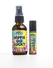 Load image into Gallery viewer, Hippie Go Lucky 2 Pack | Patchouli Roll-on and Spray Perfume/Cologne | Natural Patchouli and Grapefruit Aromatherapy Combo Pack for Relaxation, Meditation, and Positive Vibes
