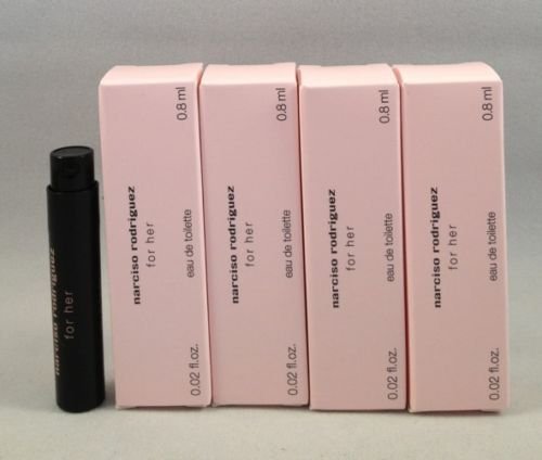 4 Narciso Rodriguez for Her EDT Spray Sample Travel Vial .02 Oz/.8 Ml Each Lot