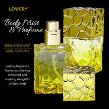 Load image into Gallery viewer, Bath and Body Gift Basket For Women - 13 Piece Set of White Rose and Jasmine Scented Cosmetic and Home Spa Set with Bath Bombs, Body Mist, Perfume, Intricate Gold Perfume Holder and More
