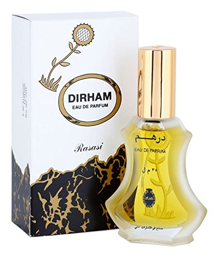 Dirham Unisex EDP - Eau De Parfum 30ML (1.0 oz) | Exotic Woody Fragrance | Enchanting Rose, Jasmine with Subtle Essence of Musk and Sandalwood | Elegant bottle | by RASASI Perfumes