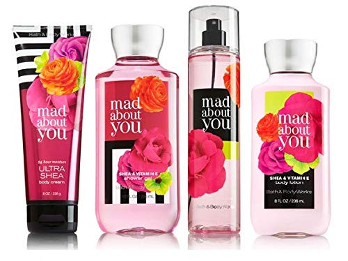 Bath & Body Works MAD ABOUT YOU Deluxe Gift Set Lotion ~ Cream ~ Fragrance Mist ~ Shower Gel Lot of 4