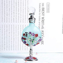 Load image into Gallery viewer, Waltz&amp;F Vintage Jeweled Stemmed Perfume Bottle Empty Refillable Essential Oil Bottle10ml (butterfly)
