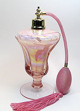 Load image into Gallery viewer, Art Crystal Glass Perfume Cologne Refillable Empty Bottle with Pink Long Cord and Bulb Tassel Atomizer Sprayer
