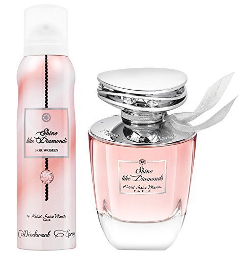 Shine Like Diamonds Perfume for Women by Kristel Saint Martin Gift Set 100 Ml. / 3.3 Fl.oz. Eau De Parfum Spray & Deodorant Spray 150 ml. / 5.0 Fl.oz