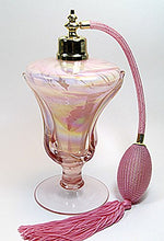 Load image into Gallery viewer, Art Crystal Glass Perfume Cologne Refillable Empty Bottle with Pink Long Cord and Bulb Tassel Atomizer Sprayer
