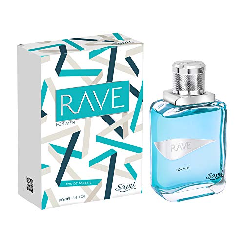 Sapil Rave for Men 100ml / 3.4 Fl Oz | Eau de Toilette Spray | Fragrance for Men | Citrusy, Spicy & Wood Fragrance | Long Lasting | Ideal for everyday use