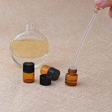 Load image into Gallery viewer, Enslz 100 Pcs Essential Oil Glass Bottles Mini Tiny Refillable Empty Aromatherapy Perfume Liquid Amber Glass Bottles (1ml) ?Ǫ
