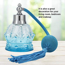 Load image into Gallery viewer, Vintage Style Perfume Bottle Bulb, 80ml Refillable Glass Empty Perfume Bottle with Tassel Spray Atomizer and Blue Tassel?á
