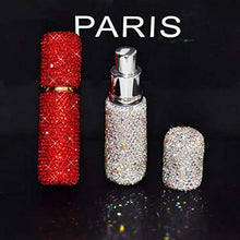 Load image into Gallery viewer, TISHAA Bling Dazzling Portable Travel Perfume Spray Mist Toiletry Bottle Container (White)

