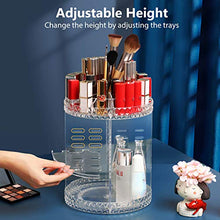 Load image into Gallery viewer, Syntus Makeup Organizer 360 Rotating, DIY Adjustable Bathroom Makeup Carousel Spinning Holder Rack, Large Capacity Cosmetics Storage Box, Fits Makeup Brushes, Lipsticks, Clear
