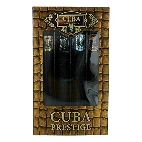 Cuba Variety 4 Piece Set For Men (Gold 1.17 Eau De Toilette Spray/Blue 1.17 Eau De Toilette Spray/Red 1.17 Eau De Toilette Spray/Orange 1.17 Eau De Toilette Spray)