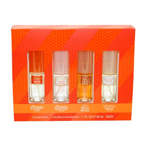 Coty Omni Collection Cologne Spray Gift Set ( Jovan Musk, White Musk, Wild Musk, Vanilla Musk)