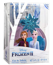 Load image into Gallery viewer, Frozen, Elsa, Anna, Disney, Princess, Fragrance, for Kids, Eau de Toilette, EDT, 3.4oz, 100ml, Perfume, Spray, with Charm, Made in Spain, by Air Val International
