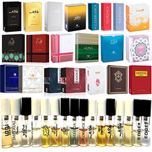 Load image into Gallery viewer, 40 Swiss Arabian Designer Fragrance Samples | Perfume for Women, Cologne for Men and Unisex | 3mL x 40 Parfum Mini Spray Vials | All The Best Sellers and New Launches Including Oud Wood Testers
