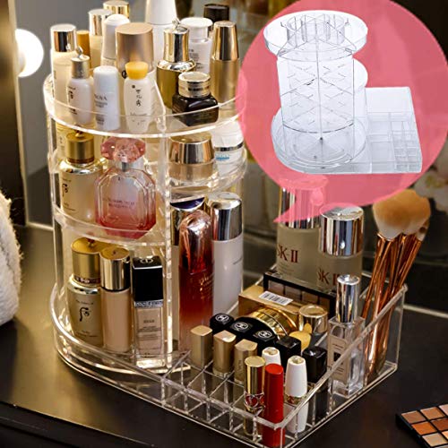 AGOOBO Rotating Makeup Organizer,Adjustable 360 Degree Rotating Makeup Organizer for Perfumes,Cosmetics, Creams, Makeup Brushes, Lipsticks and More