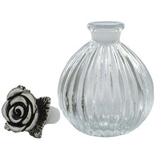 Load image into Gallery viewer, Antiques Glass Perfume Bottles Empty Refillable 6ML Silver Plated Rose

