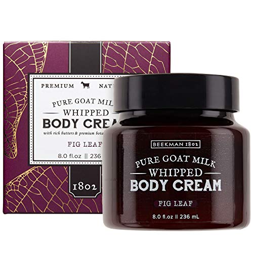 Beekman 1802 - Whipped Body Cream - Fig Leaf - Goat Milk Body Butter, Daily Hydration for Dry Skin - Naturally Exfoliating Body Cream - Good for Sensitive Skin - Goat Milk Bodycare - 8 oz
