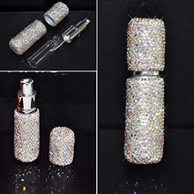 Load image into Gallery viewer, TISHAA Bling Dazzling Portable Travel Perfume Spray Mist Toiletry Bottle Container (White)
