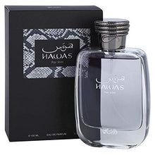 Load image into Gallery viewer, Hawas, Shuhrah, La Yuqawam for Men EDP - Eau De Parfum | Long-Lasting Pour Homme Spray | Strong scents designed to embody masculine strength and vigor | Signature Bottle | by RASASI
