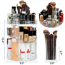 Load image into Gallery viewer, OurWarm Makeup Organizer, 360 Degree Rotating Large Capacity Perfume Cosmetic Storage with Makeup Brush Holder, Clear Adjustable Acrylic Makeup Cosmetic Display Cases for Bedroom Vanity Dresser
