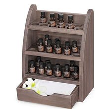 Load image into Gallery viewer, Essential Oils Rack Wooden Nail Polish Storage Organizer, 3 Tiers Removable Cosmetic Perfume Shelf Holder, 45 Slots Wood Storage Display Stand for 5/10/15/20ml Essential Oil Bottles (Natural Brown)
