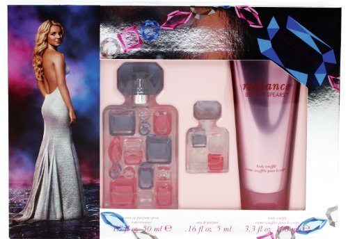 Britney Spears Radiance for Women Gift Set (Eau de Parfum Spray 1.7 ounce, Eau de Parfum Spray Mini Splash 0.16 ounce, Body Shuffle)