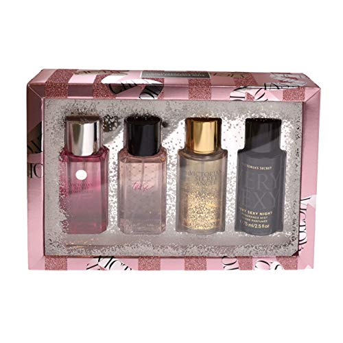 Victoria's Secret Gift Set 4 Piece Best Of Fine Fragrance Mists (Bombshell, Tease, Angel Gold, Very Sexy Night)