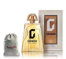 Load image into Gallery viewer, GEMINI Perfume for Men, EDT Spray - 3.4 oz - Long Lasting Fragrance to Rock Every Occasion - With a NovoGlow Suede Pouch Included
