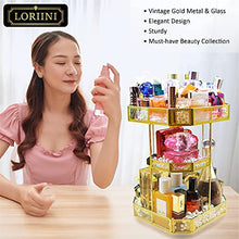 Load image into Gallery viewer, LORIINI 360 Degree Makeup Organizer, Multi-Function Storage Carousel for Organizing your Perfumes, Cosmetics, Jewelry, Lipsticks, Large Capacity Best for your Vanity, Countertop
