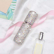 Load image into Gallery viewer, XianghuangTechnology Portable Mini Refillable Perfume Scent Atomizer- Shiny Diamonds Empty Spray Bottle for Traveling and Outgoing of 10ml (Silver)
