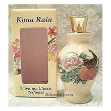 Load image into Gallery viewer, Hawaiian Kona Rain Perfume by Edward Bell, Hawaiian Classic Perfumes 0.25 oz (Navy Blue Porcelain Bottle)
