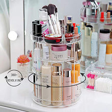 Load image into Gallery viewer, Acrylic Makeup Organizer by Exceleor, Cosmetic Storage and Vanity Perfume Organizer in Countertop Bathroom Dresser, 360 Rotating Makeup Holder Stand for Beauty Caddy Skincare, Transparent &amp; Clear.
