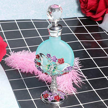 Load image into Gallery viewer, Waltz&amp;F Vintage Jeweled Stemmed Perfume Bottle Empty Refillable Essential Oil Bottle10ml (butterfly)
