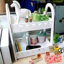 Load image into Gallery viewer, FunCute Makeup Organizer [Waterproof] [Large Capacity] [Multi-Functions] Bathroom Organizer Countertop with 2 Tiers, Durable Eco-Green PVC Material (EU Style White)
