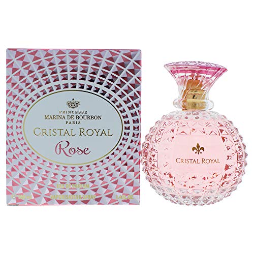 Cristal Royal Rose by Princesse Marina de Bourbon | Eau de Parfum Spray | Fragrance for Women | Floral and Fruity Scent with Notes of Rose, Lemon, and Pear | 100 mL / 3.4 fl oz