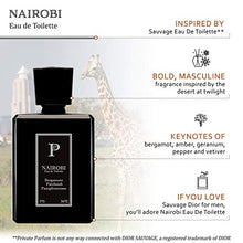 Load image into Gallery viewer, Private Parfum | Nairobi Eau de Toilette For Men | Inspired by Sauvage | French Fragrance | Perfume For Men | Made In France | Vegan Perfume | Size 100 ml (3.4 fl oz)
