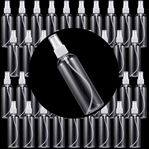ZEONHAK 48 Pack 2oz Plastic Spray Bottles, Clear Spray Bottles with Caps, Fine Mist Spray Bottle For Essential Oils, Facial Spray, Hair Spray, Perfumes and Other Liquids, Refillable