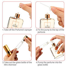 Load image into Gallery viewer, 7 Pieces 8 ml Perfume Atomizer Bottle Travel Mini Refillable Atomizer Empty Perfume Spray Bottle with 4 Pieces Perfume Dispenser Pump and 3 Pieces Funnels
