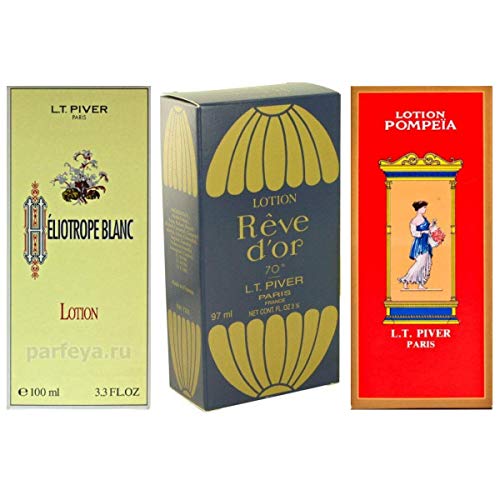 Heliotrope Blanc + Pompeia + Reve D'or by LT Piver Lotion EDT 3.3 oz (3 Pack)