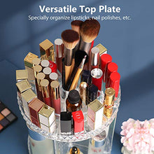 Load image into Gallery viewer, Syntus Makeup Organizer 360 Rotating, DIY Adjustable Bathroom Makeup Carousel Spinning Holder Rack, Large Capacity Cosmetics Storage Box, Fits Makeup Brushes, Lipsticks, Clear
