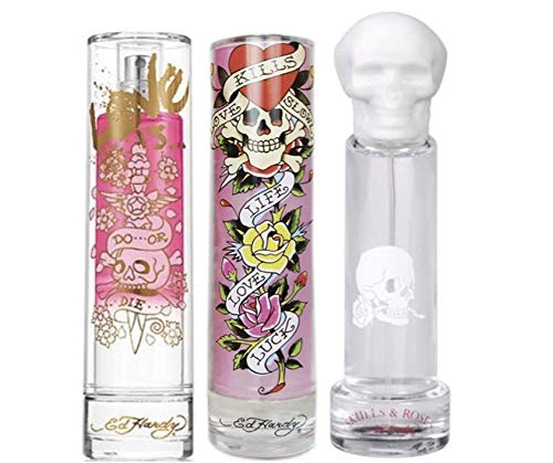 Ed Hardy Eau de Parfum EDP Do or Die Set (Ed Hardy, Skulls & Roses, Love Is.) 3 x 1 oz