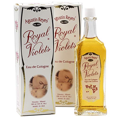Royal Violets Eau de Cologne, Gently and Refreshing Eau de Cologne to pamper your Baby, Delicate Scent, All Family, Baby Perfume, Sensitive Skin, Relaxing Aroma, 2-Pack of 5.0 FL Oz, Glass Bottle.