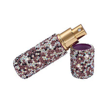 Load image into Gallery viewer, XianghuangTechnology Portable Mini Refillable Perfume Scent Atomizer- Shiny Diamonds Empty Spray Bottle for Traveling and Outgoing of 10ml (Purple)
